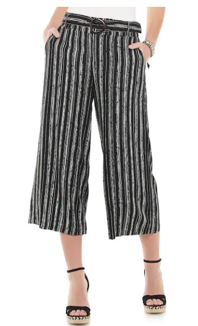 Juniors' Candie's® Belted Cropped Wide Leg Pants
