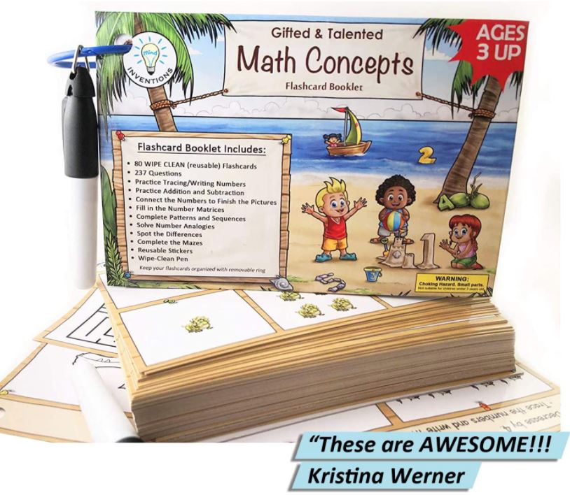 Gifted And Talented Math Flashcards Wipe Clean ON Lightening Deal
